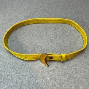 Banana Belt Buckle Yellow Maya Belts NY Vntg Skinny Novelty Bright Fruit 34"